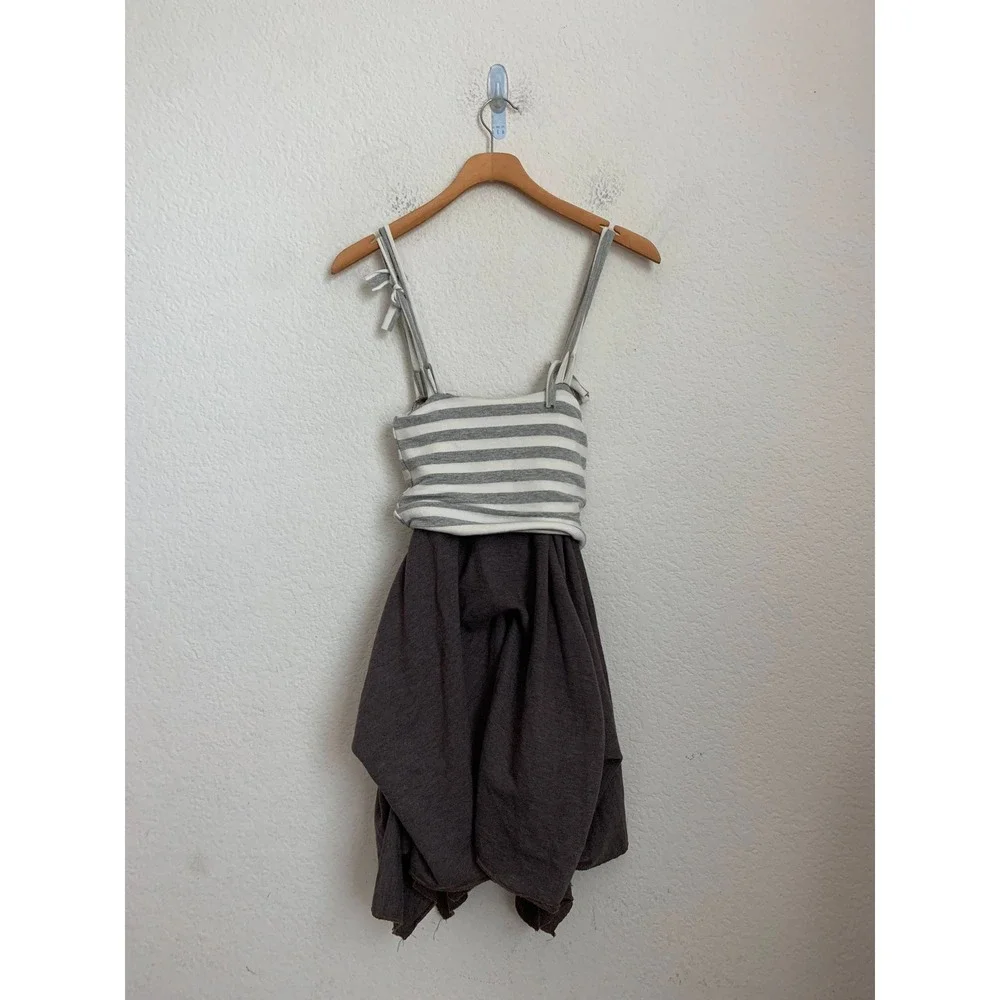 Neve Hawk Gray Striped asymmetrical tank dress Girls Size 12‎